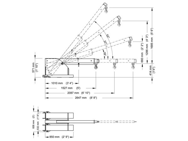 Pivot Forklift Jib PFB1-2600 - Image 3